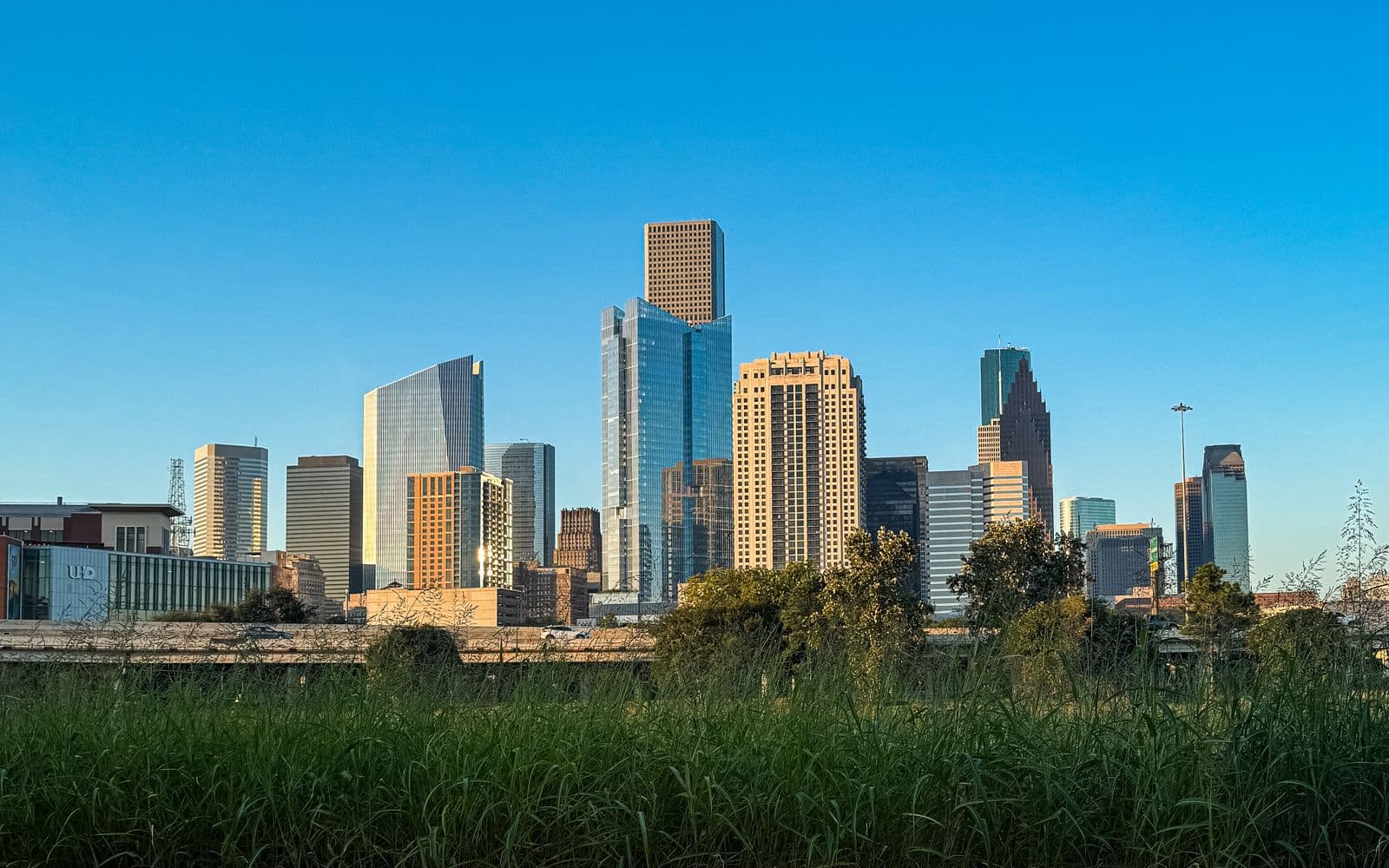 The downtown Houston, Texas skyline on a clear day