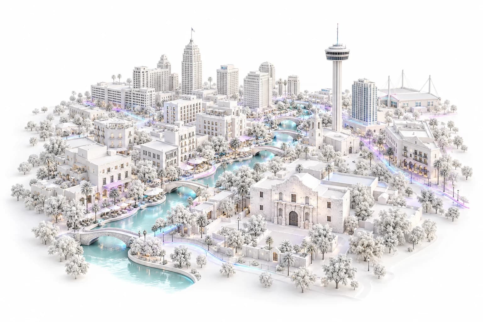 Porcelain San Antonio cityscape