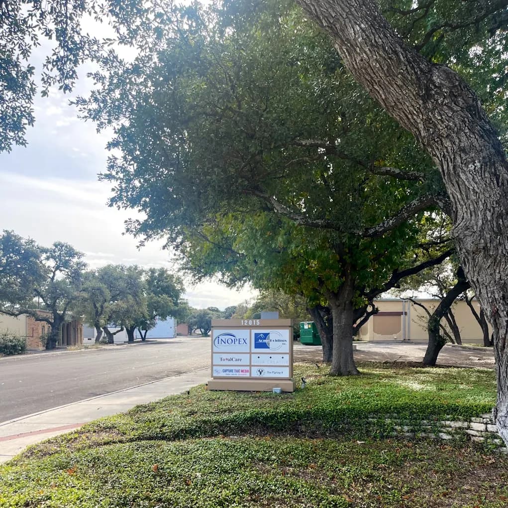 Capture That Media listed on the building directory sign at 12015 Radium Street, San Antonio, TX