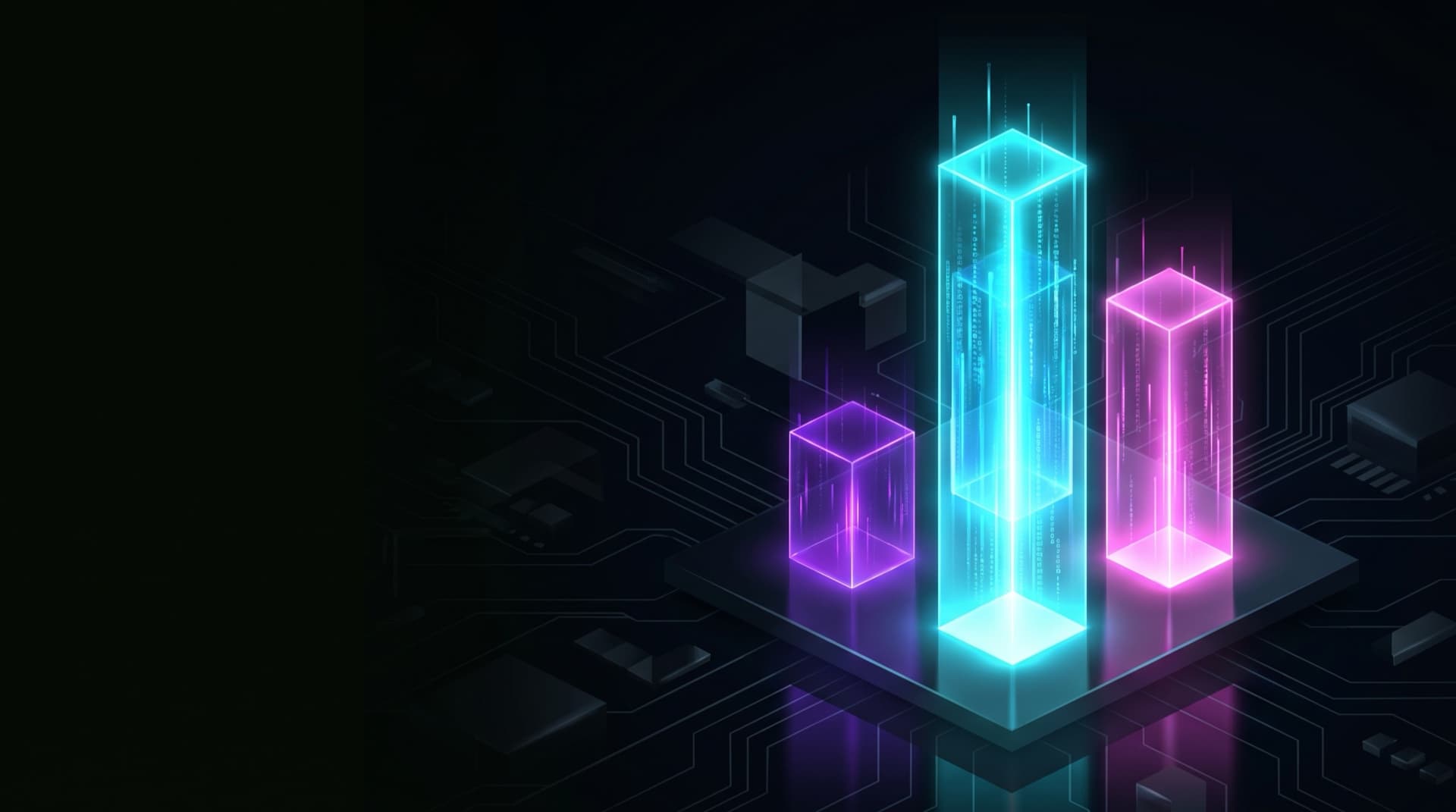 Glowing podium pillars ranking the top agencies